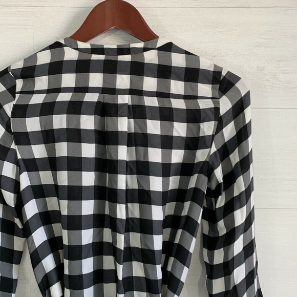 Marisa Webb 100% Silk Black White Gingham Blouse - Picture 7 of 7